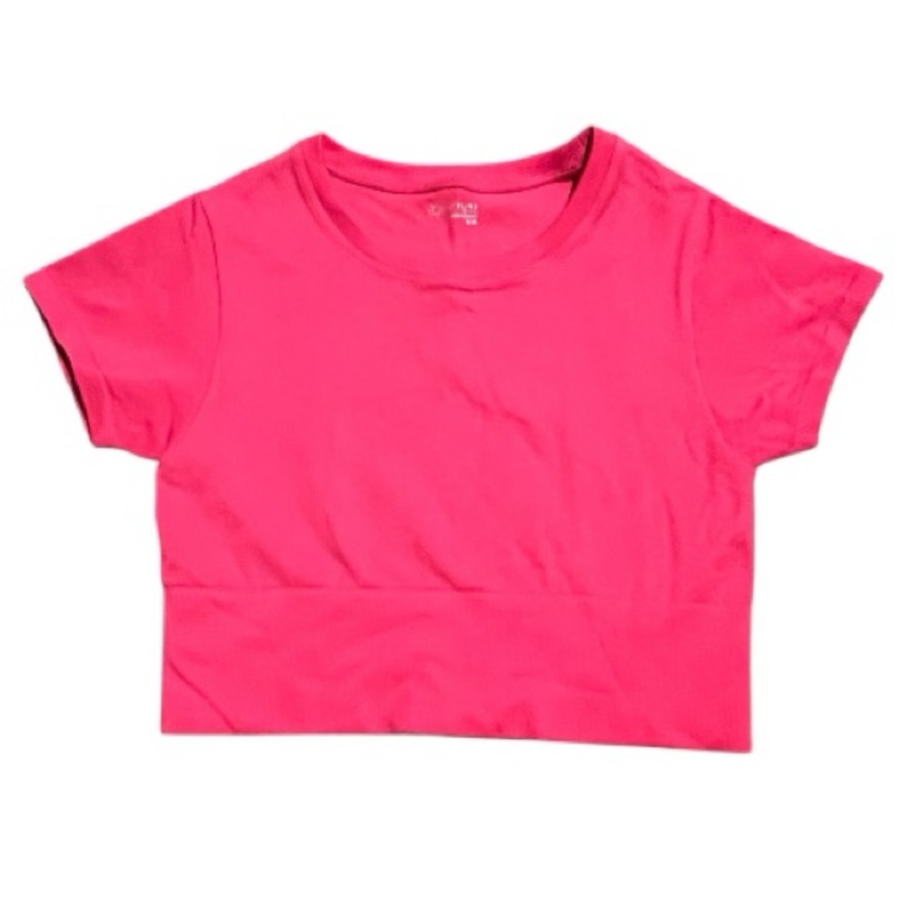 🌺 OFFLINE by Aerie Sidewalk Seamless Cropped Pink Tee